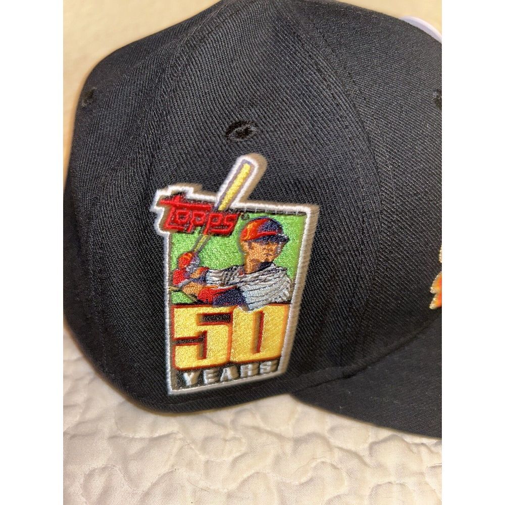 2023 Topps Lids x Mitchell & Ness Los Angeles Dodgers Fitted Hat Cap 7 3/8 Black - Picture 3 of 6